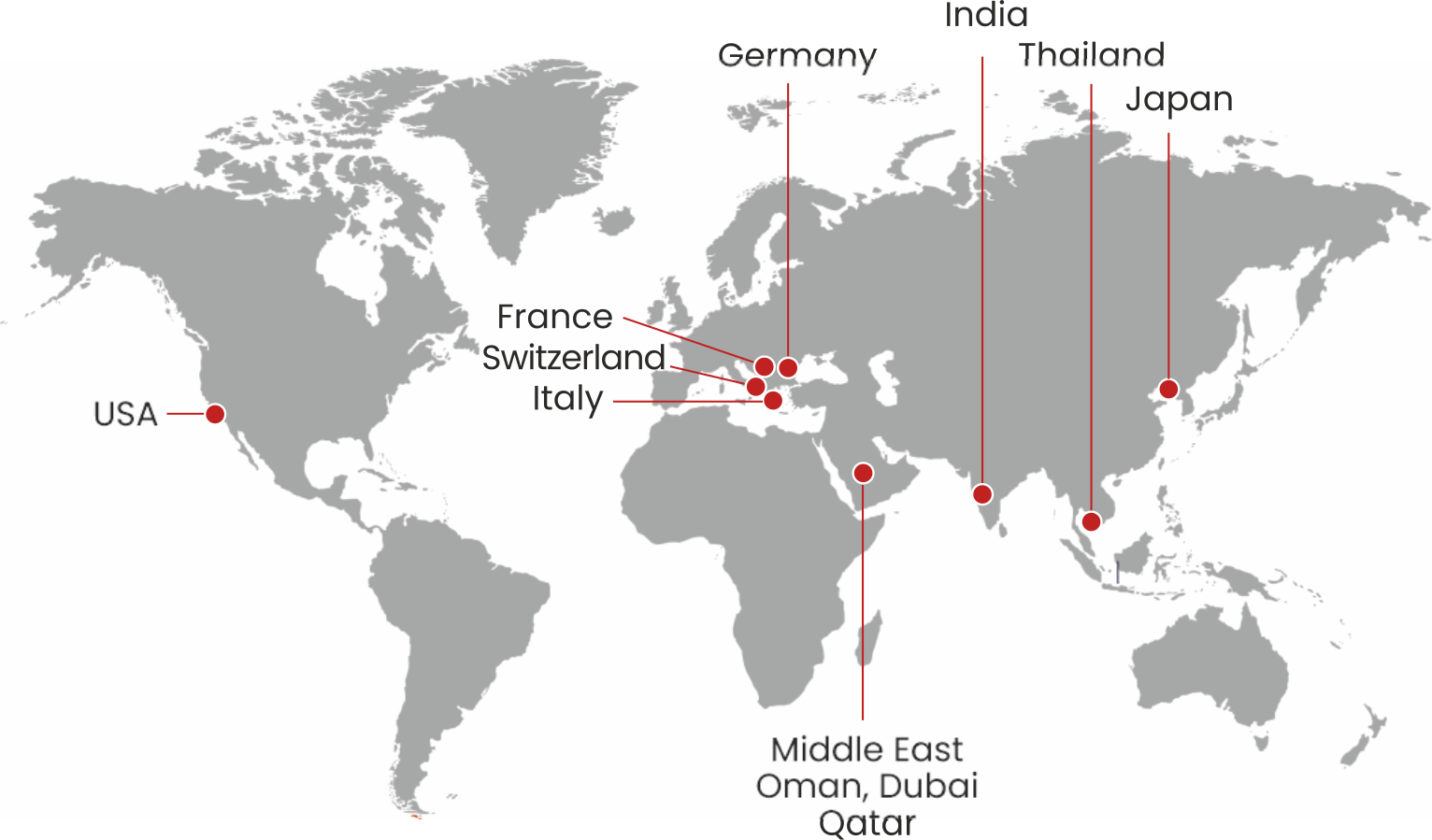 Primus Techsystems global presence across USA, Europe, Middle East, Africa, and India